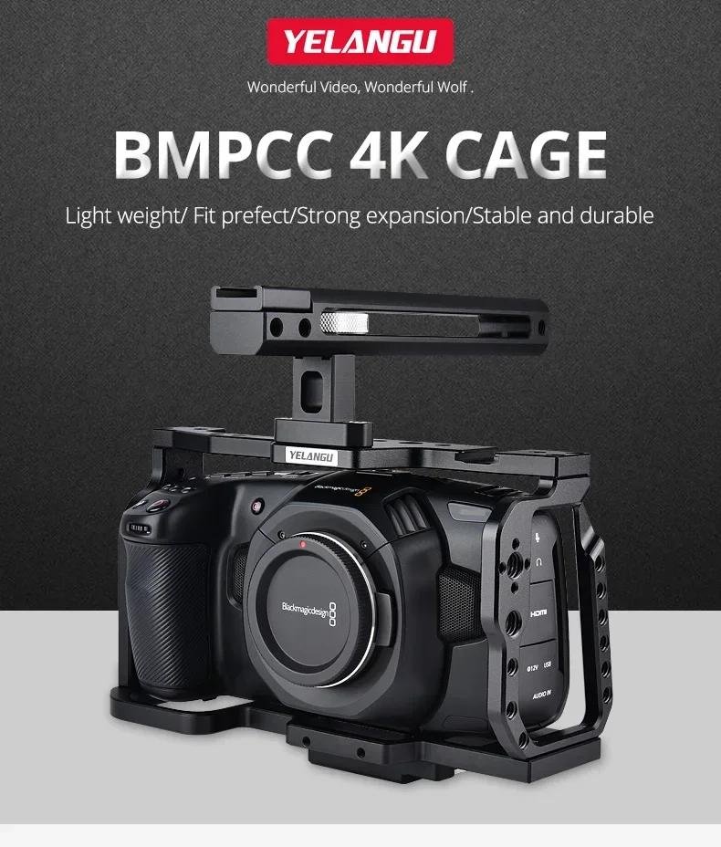 Yelangu C9 Kit de plate-forme de Cage de caméra pour BMPCC 4K 6K en alliage d'aluminium plaque rapid