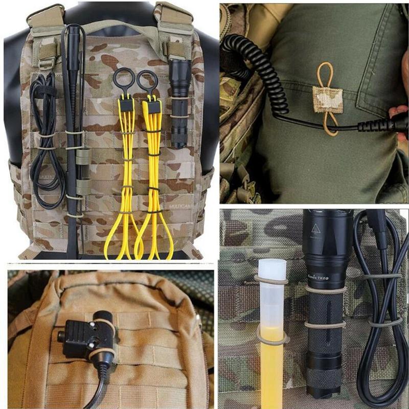 Système Molle tactique, boucle de sac à dos, sangle fixe PTT, ruban élastique Molle pour bâton d'ant