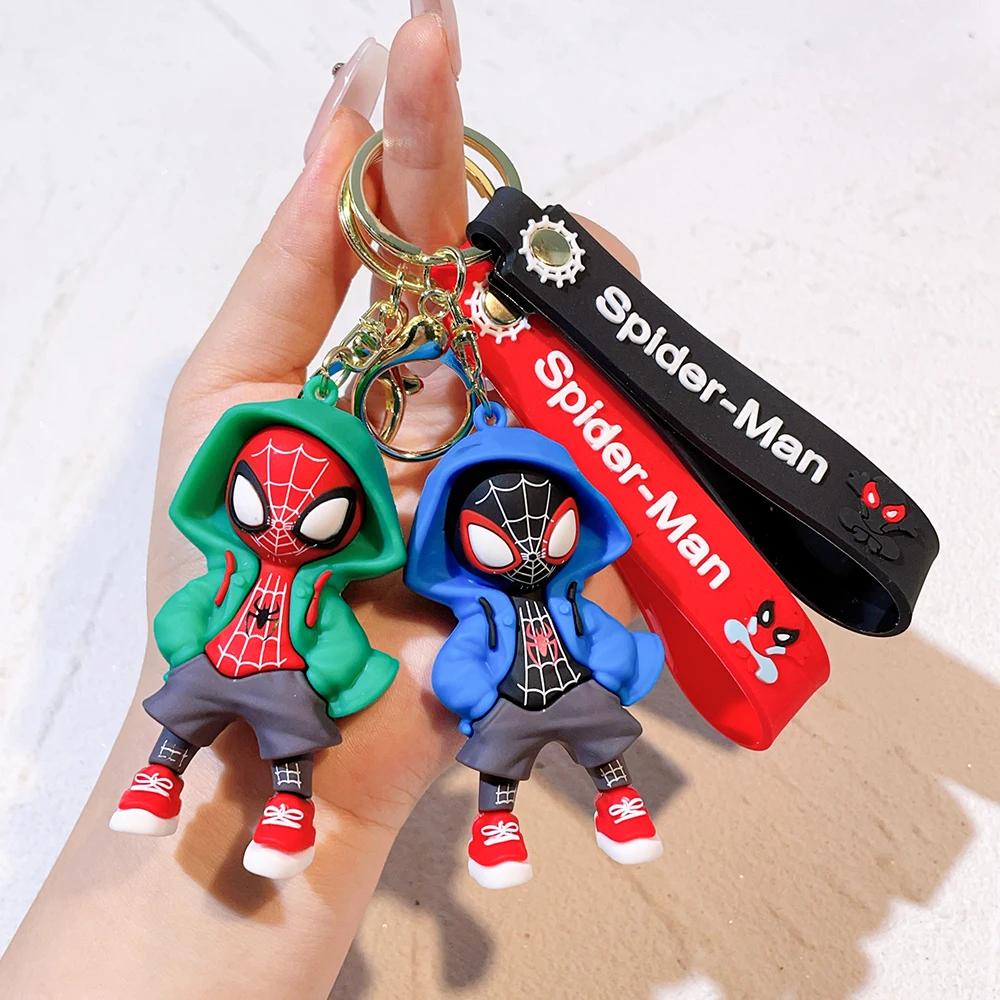 Lot de 4 porte-clés Marvel Spider-Man, série Avengers, dessin animé, bande dessinée, porte-clés cool