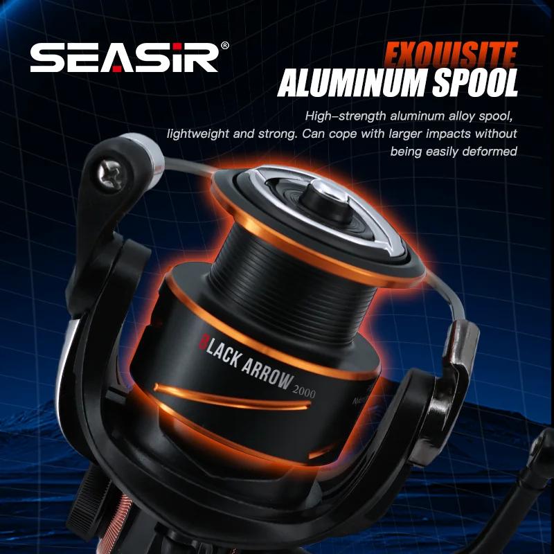 SEASIR Moulinet de pêche Spinning Black Arrow, équipement principal en métal, bobine en aluminium p
