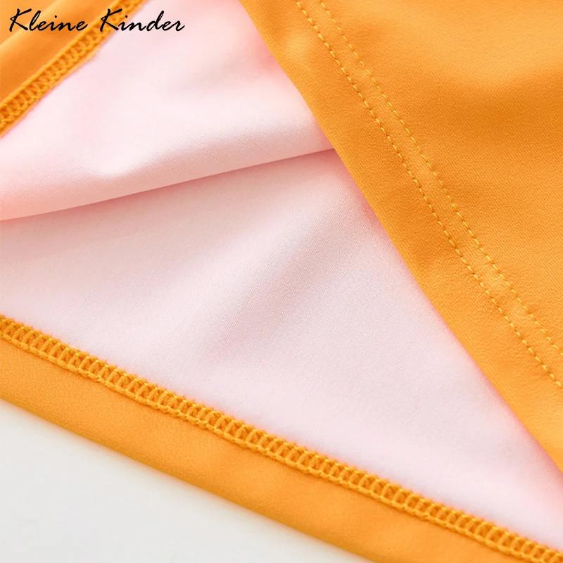Maillot de bain manches longues enfants protection UV UPF50 vêtement plage garçon requin orange