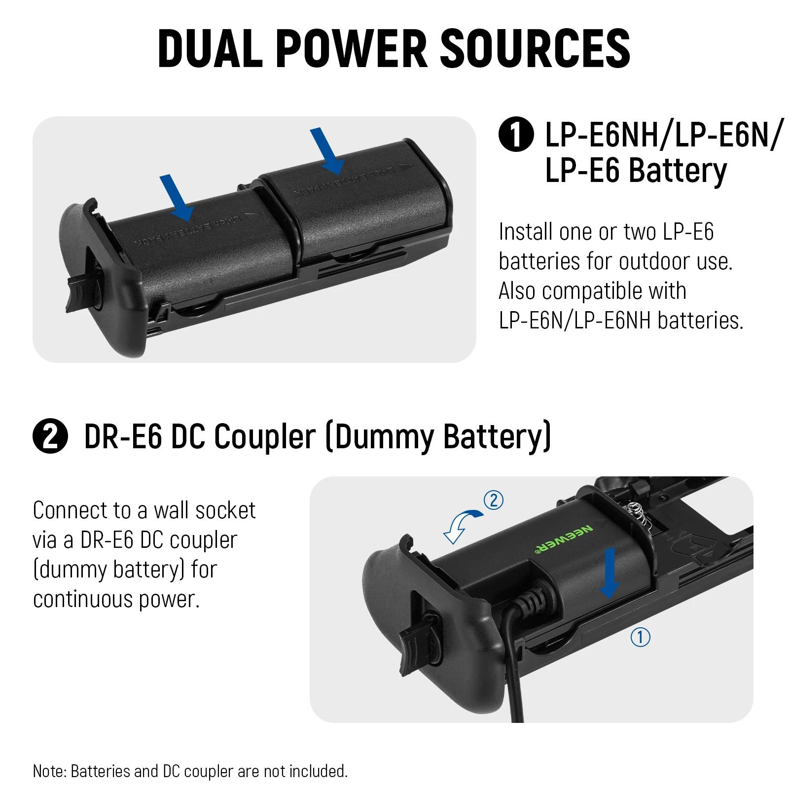 NEEWER – poignée de batterie de remplacement pour appareil photo, pour Canon EOS R5 R5C R6 R6 Mark I