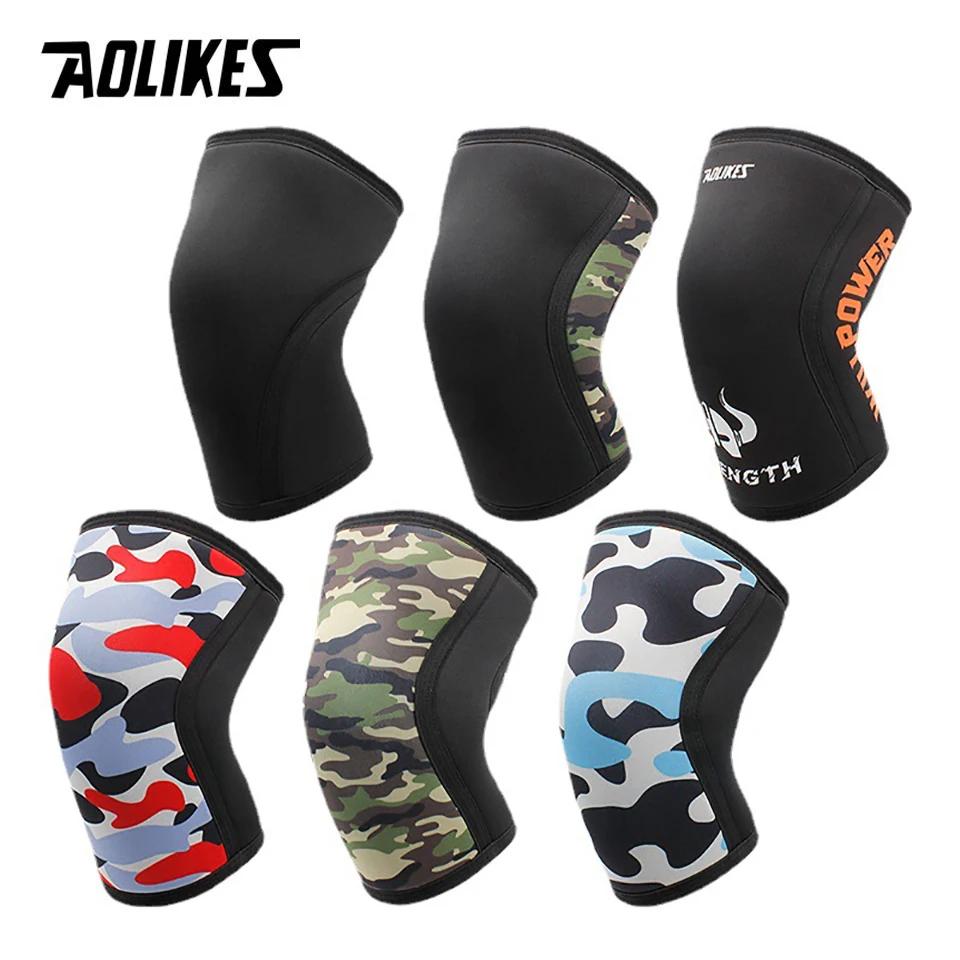 AOLIKES 1 paire Squat 7mm genouillères soutien gymnastique sport Compression néoprène genou protecte