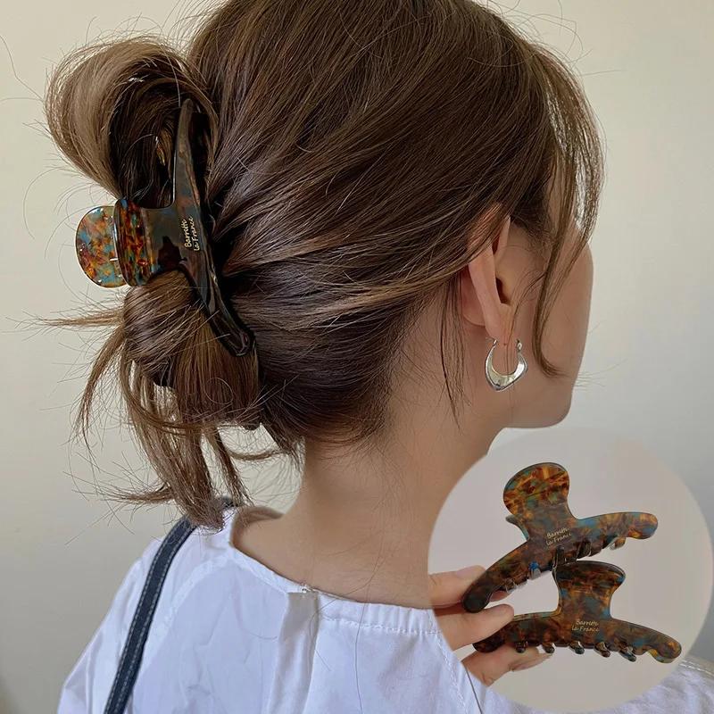 Pince à cheveux élégante en acétate de haute qualité pour femmes, décoration de tempérament, pince à