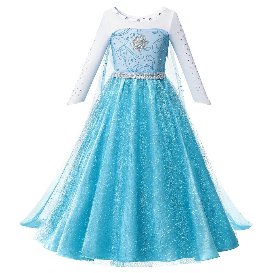 Robe de princesse pour filles, Elsa Anna, blanche-neige, aurore Belle raiponce, pêche, Costume d'hal