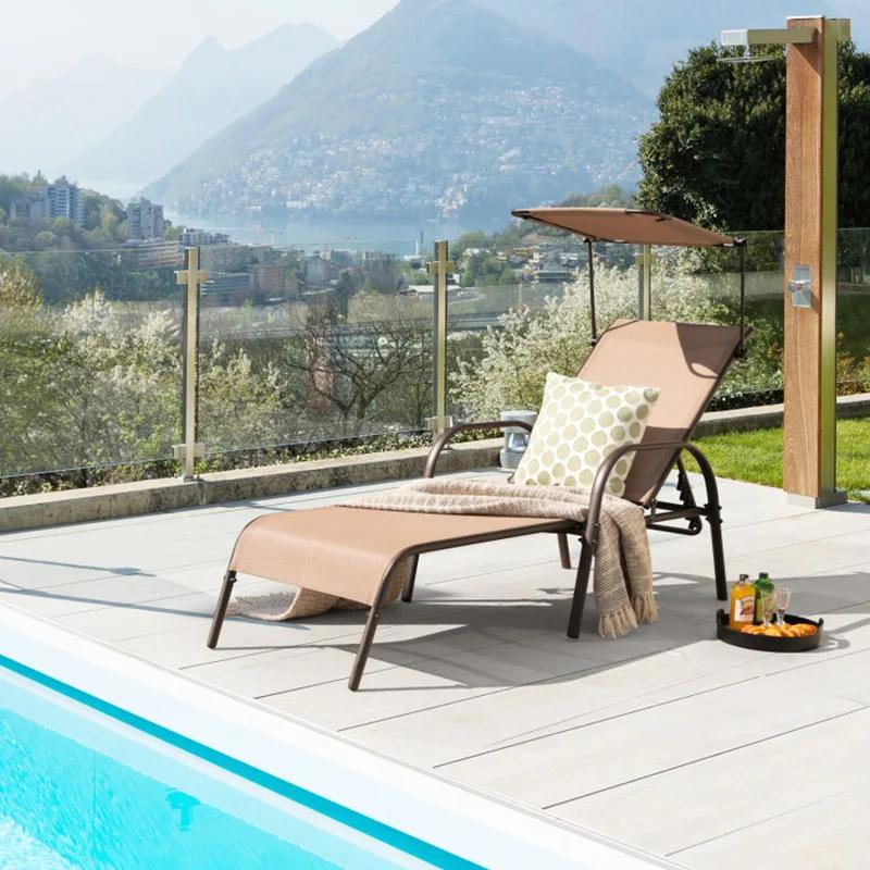 Chaise longue réglable à 5 niveaux, rembourrage