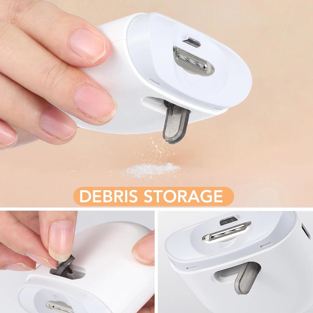 Coupe-ongles électrique avec lumière LED, broyeur automatique de polissage des ongles pour enfants e