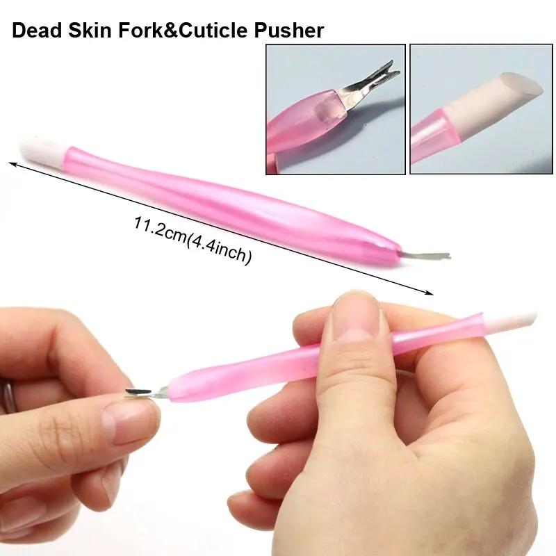 Outils de manucure et pédicure en acier inoxydable, poussoir de vernis à ongles gel UV, tondeuse à 2