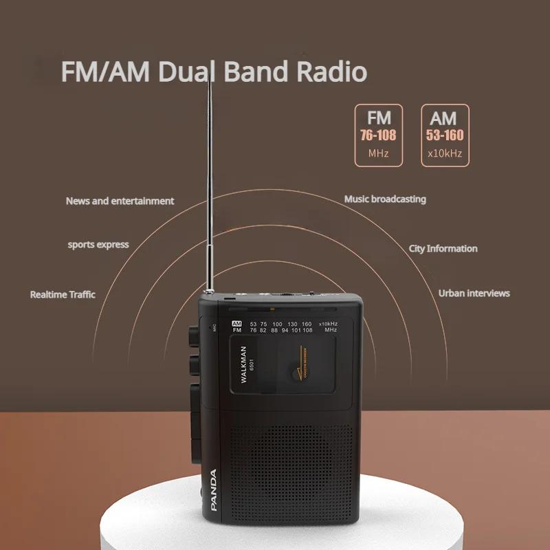 Lecteur de musique à cassette portable avec haut-parleur radio AM et FM baladeur rétro magnétophone