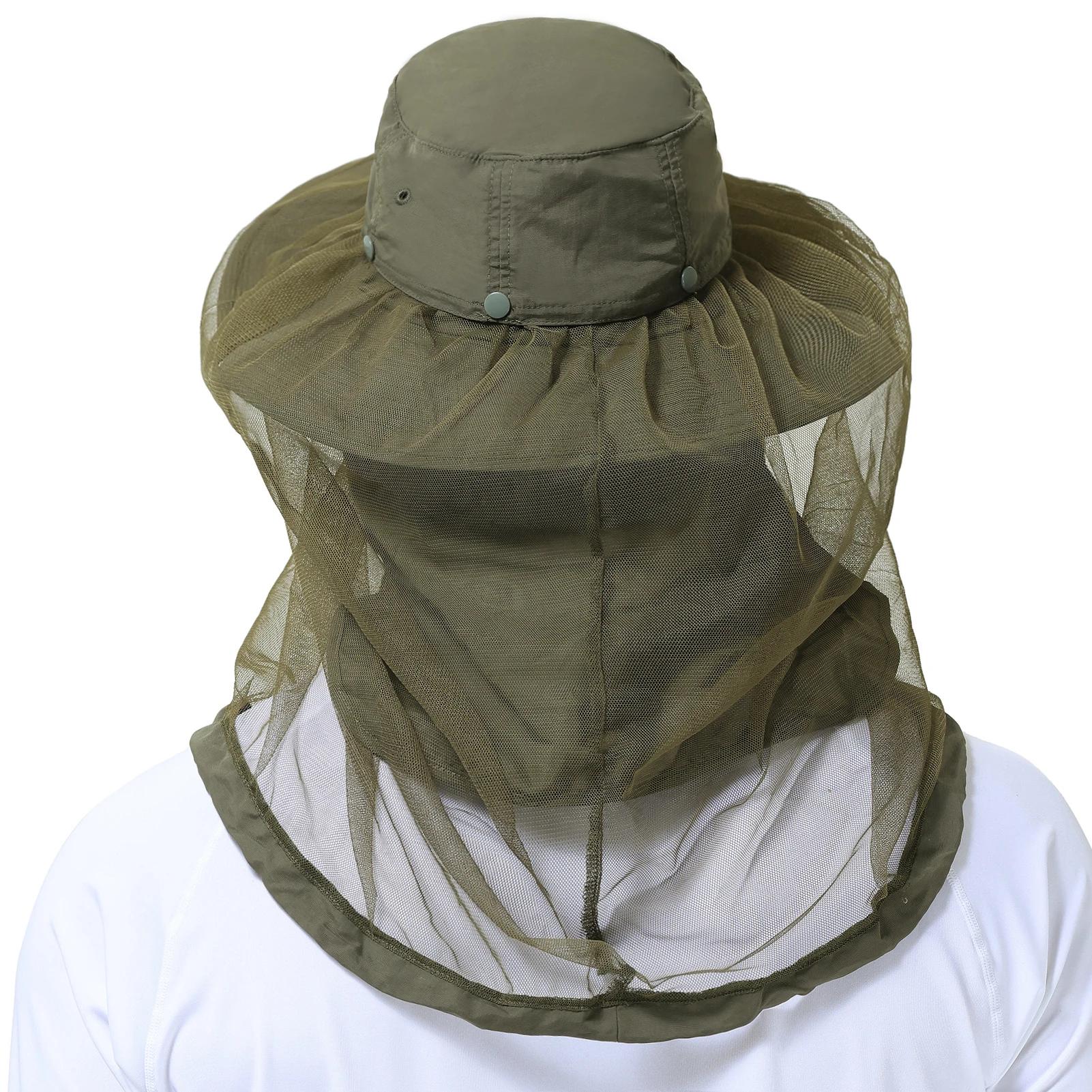 BASSDspatule-Chapeau Anti-Moustiques avec Filet Caché pour Homme et Femme, Rabat de Cou, Pêche en Pl