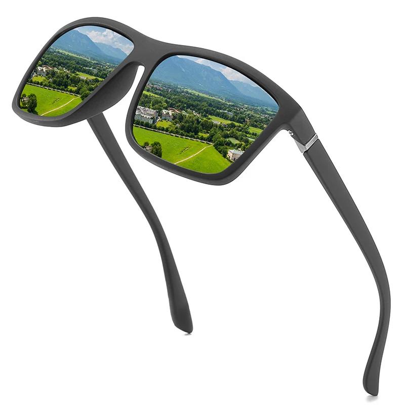 1 pièces homme lunettes de cyclisme lunettes de soleil carrées polarisées homme cyclisme conduite ca