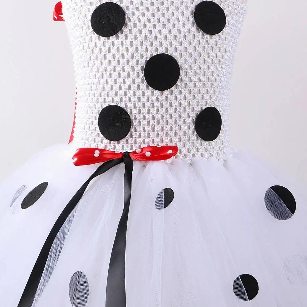 Costumes de chien dalmatien blanc pour bébés filles, robe Tutu de chiot tacheté pour enfants, tenue