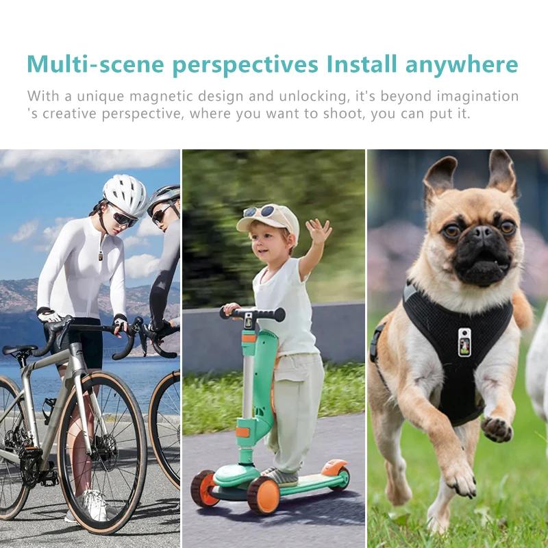 Caméra à pouce S70 180 ° Caméra d'action avec enregistreur de cyclisme WIFI Sport DV, 2.7K/1080P,