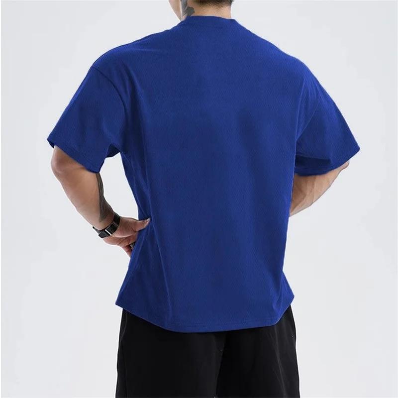 Hommes ample surdimensionné à manches courtes T-shirt hommes été maille sport formation T-shirt à sé