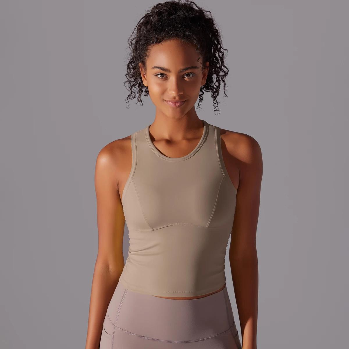 Double face épissage Yoga débardeur stéréoscopique gymnastique formation sous-vêtements de sport cou