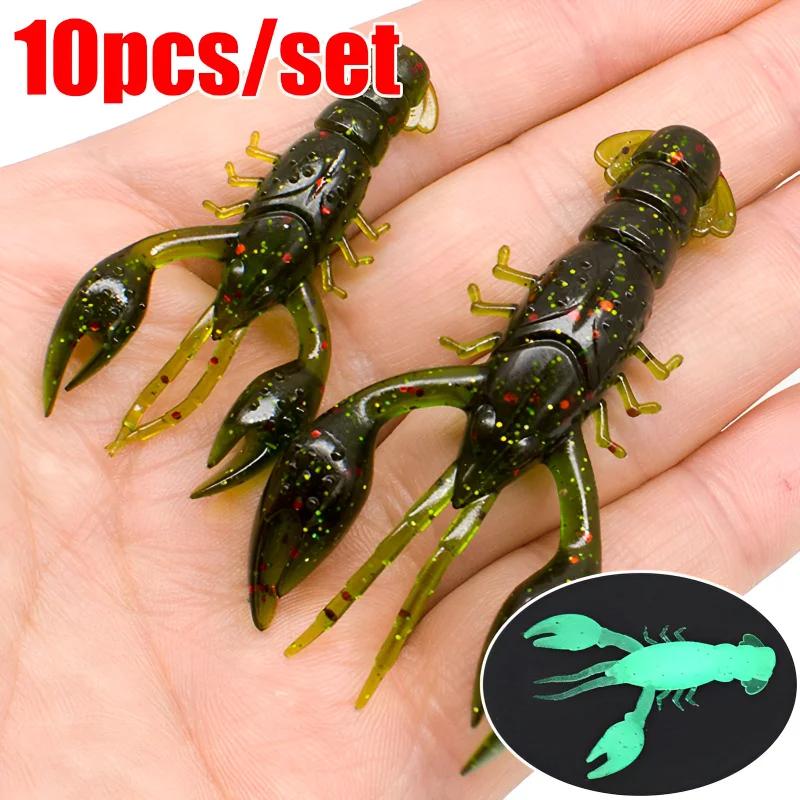 5/10 pièces leurres de poisson souples appâts de crevettes artificielles matériel de pêche homard éc
