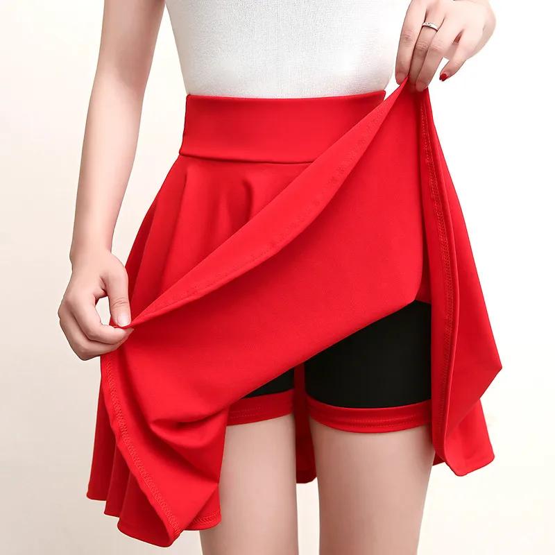 Mini jupe évasée pour femme, jupe courte basique, mode polyvalente, noire, décontractée, patineuse,