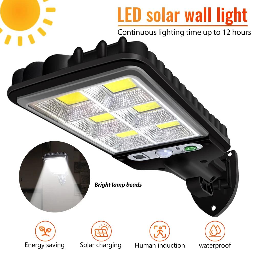 Applique murale solaire extérieure à LED avec détecteur de mouvement, lampadaire d'inondation lumine
