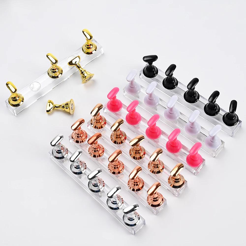 Support magnétique pour ongles à pression, 5 pièces, présentoir de faux ongles, support de pratique