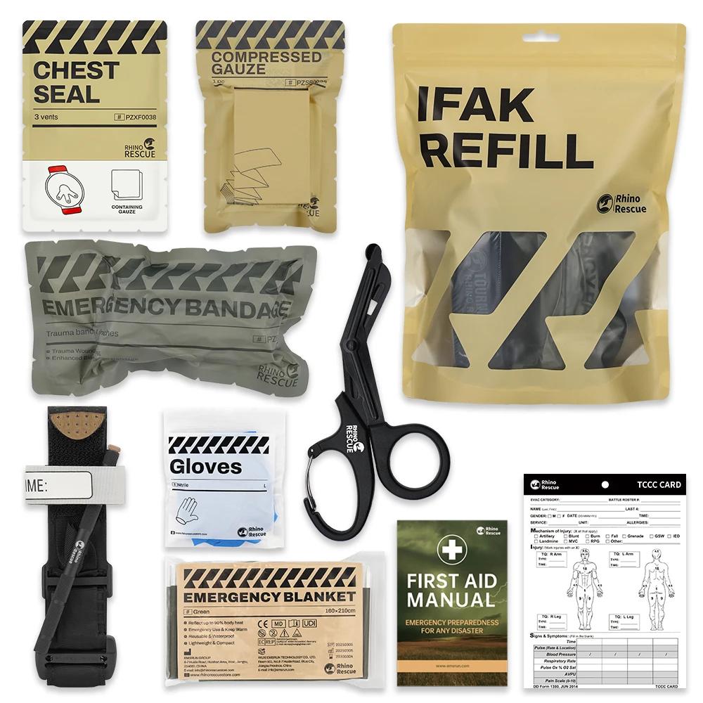 RHINO RESCUE – trousse de premiers secours pour traumatologie, Kit de survie, Kit d'urgence en plein