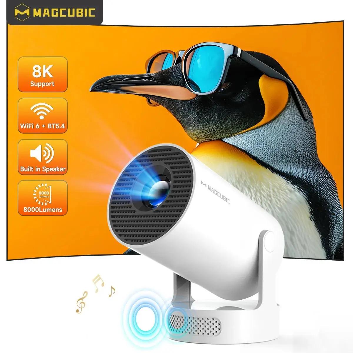 Projecteur Magcubic Android 14 8K 1280*720P HY300 Pro + double Wifi 290ANSI 180 ° Projecteur portabl