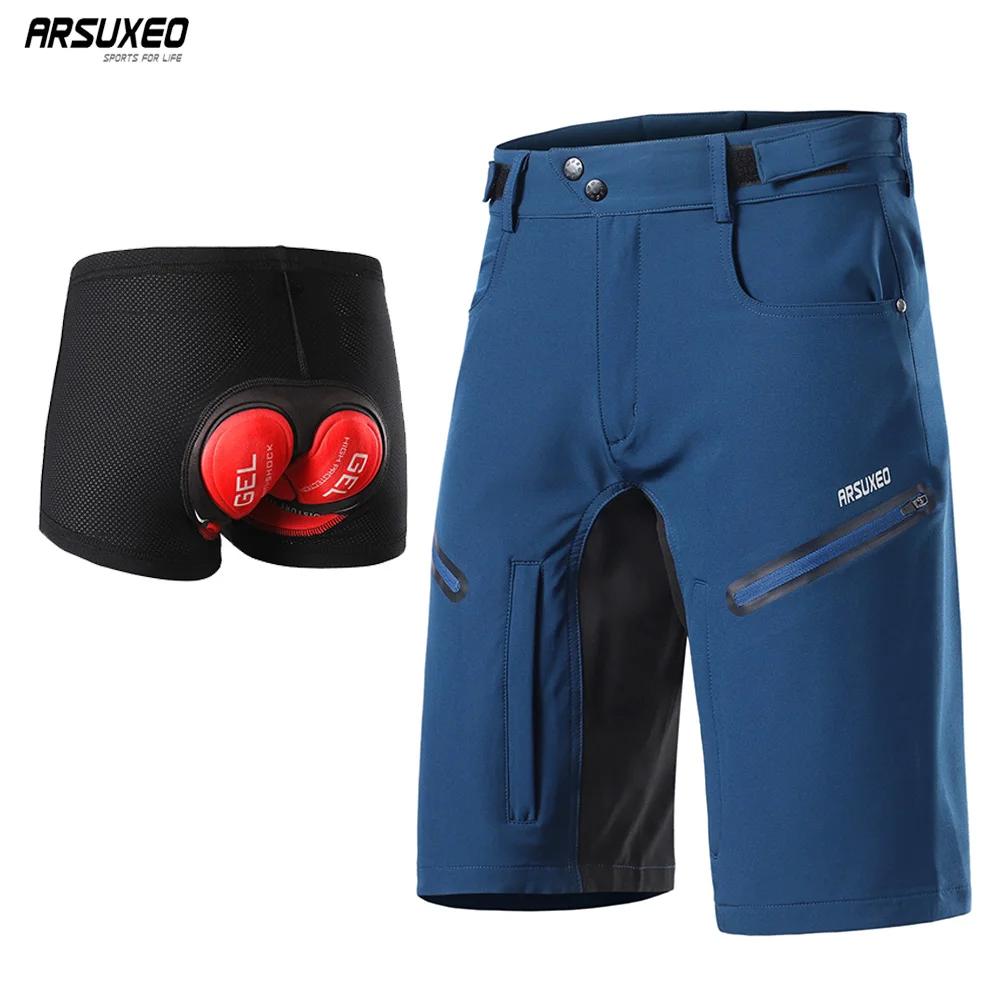 ARSUXEO-Short de cyclisme rembourré pour homme, short de vélo de montagne, sports de plein air d'été