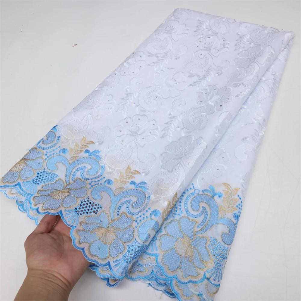 Tissu africain nigérian en dentelle suisse, Voile en suisse, Tissu en dentelle de coton de haute qua