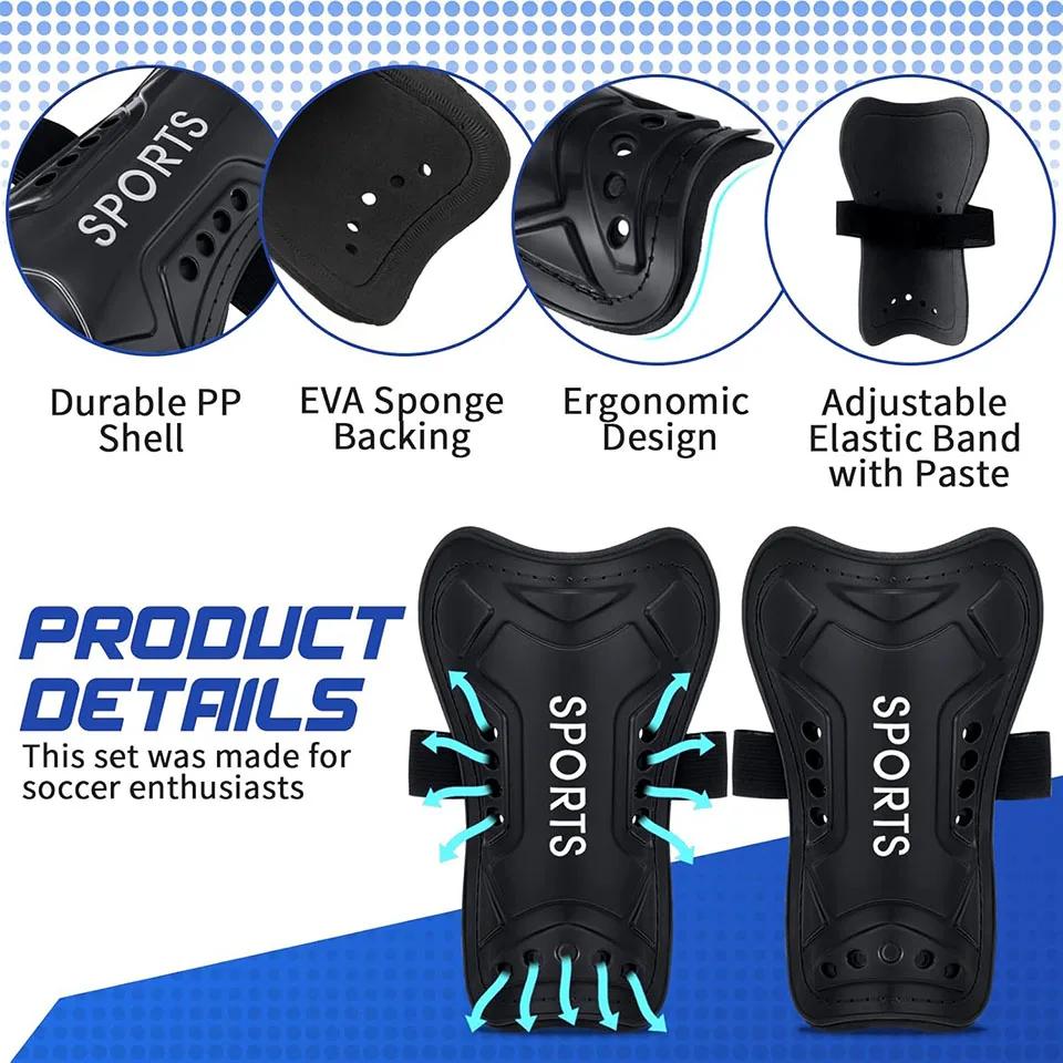 Loogdeel 2 paires de protège-tibia et chaussettes de football pour enfants en bas âge et jeunes, pro