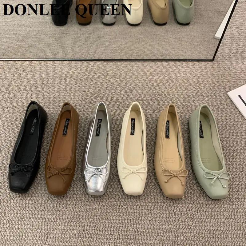 Mocassin de Ballet Plissé avec Nministériels d pour Femme, Chaussures de Ballerine Plates, Mocassin