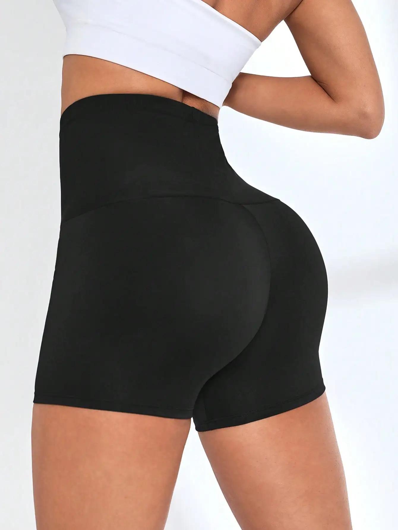 Short de sauna taille haute femme - Pantalon yoga fitness respirant pour vélo et course rapide