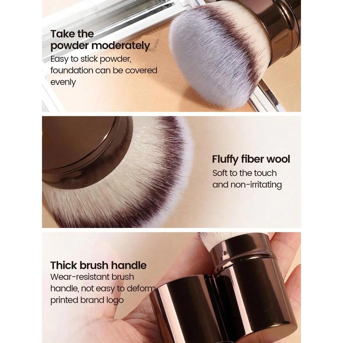Pinceau de maquillage rétractable professionnel pour le visage, brosse à Blush, brosse à fond de tei