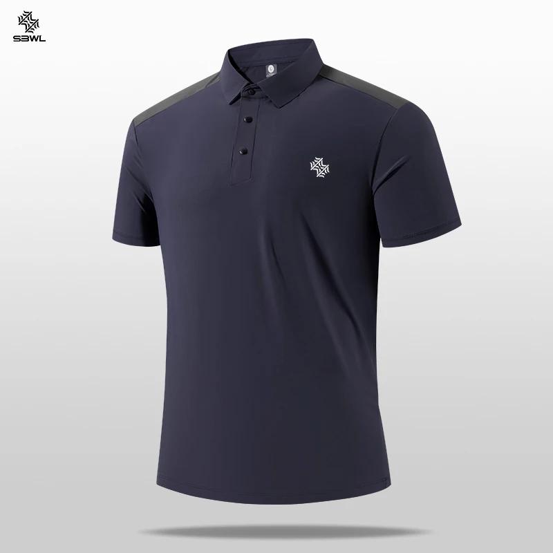 SBWL-Polo à fermeture éclair pour hommes, T-shirt à séchage rapide, Col rabattu, Manches courtes, St