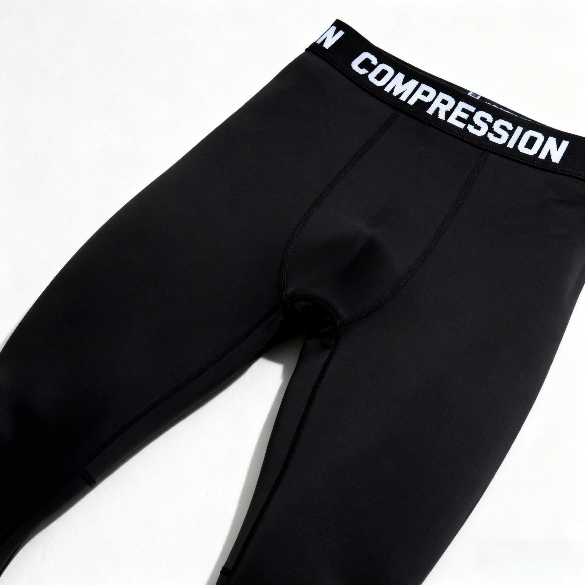 Leggings de compression pour hommes, haute élasticité, séchage rapide, respirants, sous-vêtement de