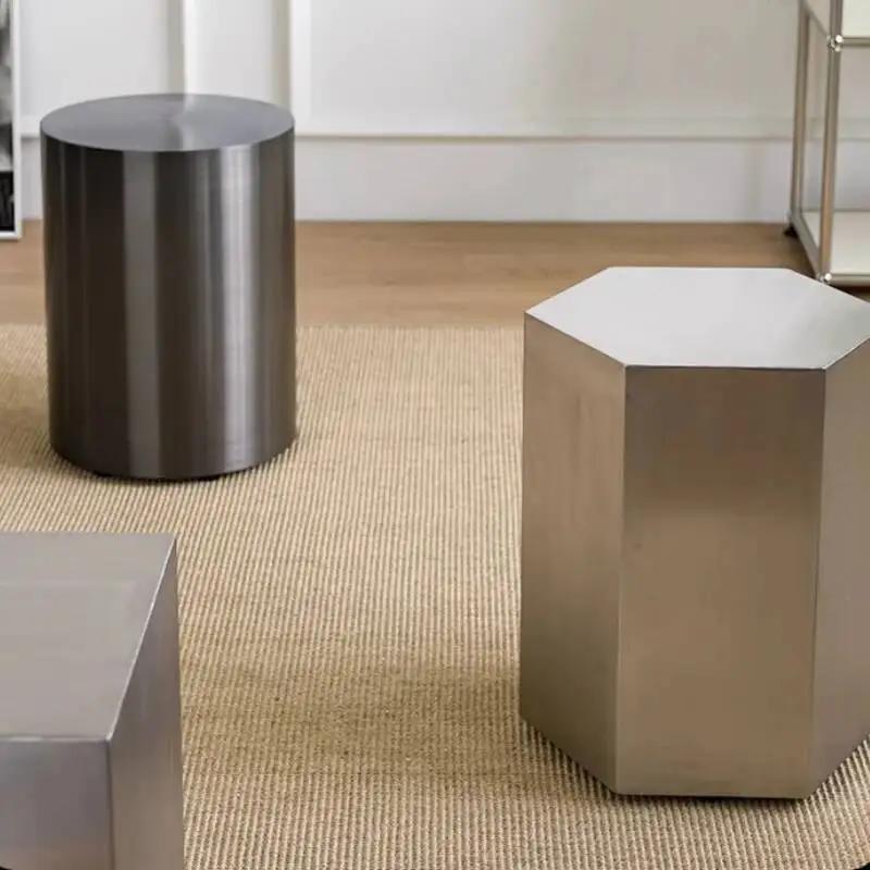 Tabourets de maison en acier inoxydable, café, chaussure ronde légère, tabouret de luxe, table créat
