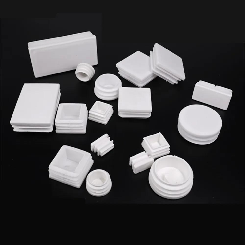 Embout obturateur carré en plastique blanc pour pied de chaise, insert rectangulaire, bouchons de tu