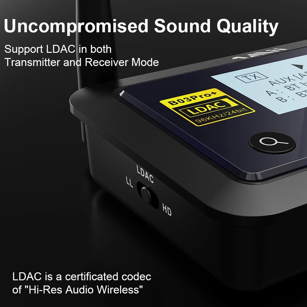 1Mii B03Pro Bluetooth 5.0 émetteur récepteur aptX LL HD CSR8675 HiFi 32bit DAC 3.5mm Aux adaptateur