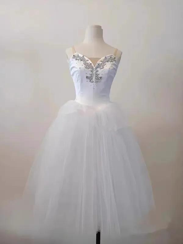 Tutu professionnel long romantique tutu fleur jarretelle ballet cygne lac ballet dames enfants fille