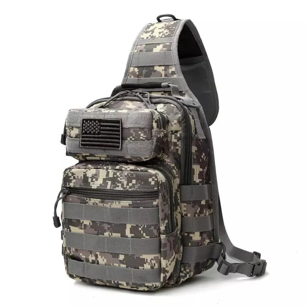 Sac de poitrine tactique, sacoches à bandoulière simple, sac à dos de voyage de Camouflage en plein