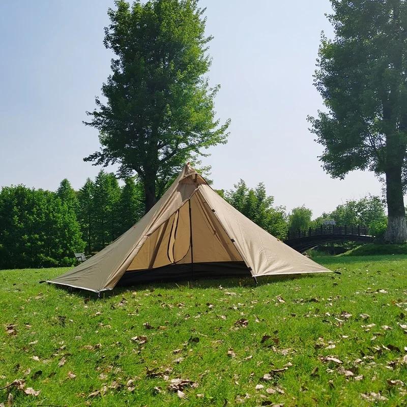 1 personne randonnée Camping tente ultralégère sans tige pyramide tente 4 saisons sac à dos tente ex