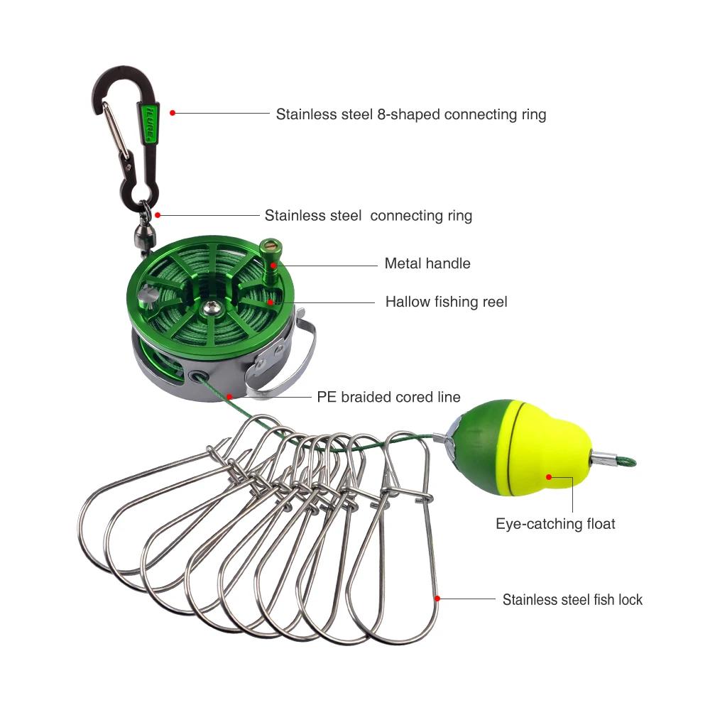 Nebuune – boucle télescopique pour la pêche en mer, en acier inoxydable, avec roues, flotteur, carpe