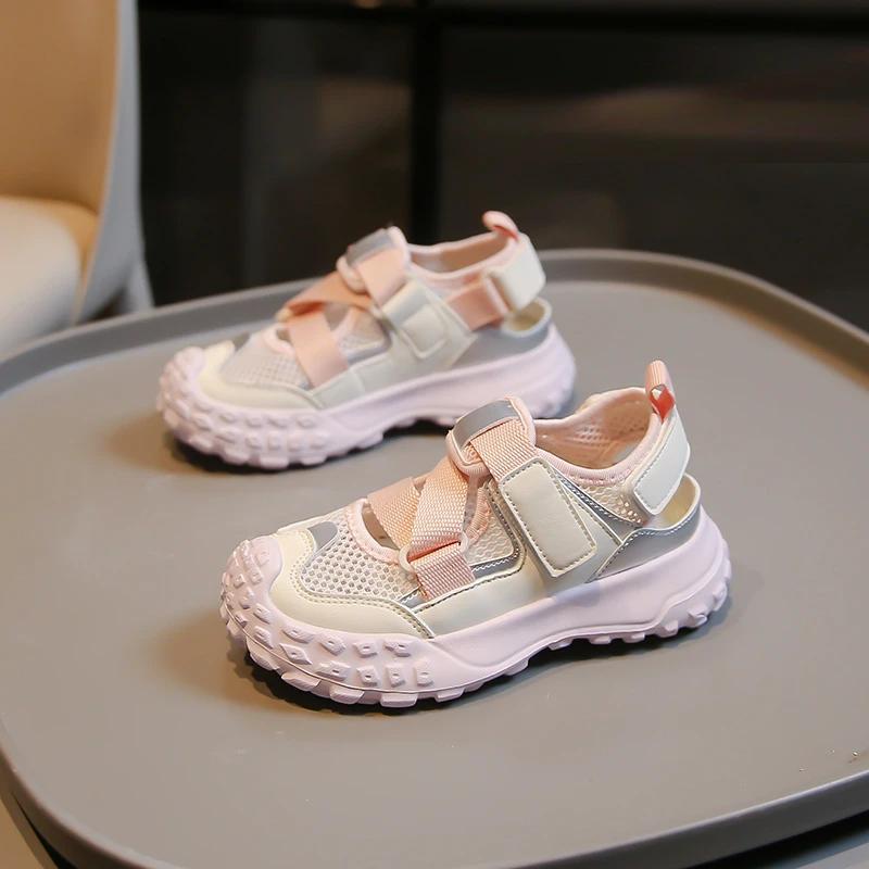 Sandales de sport d'été pour filles, chaussures en maille à semelles souples, légères, antidérapante