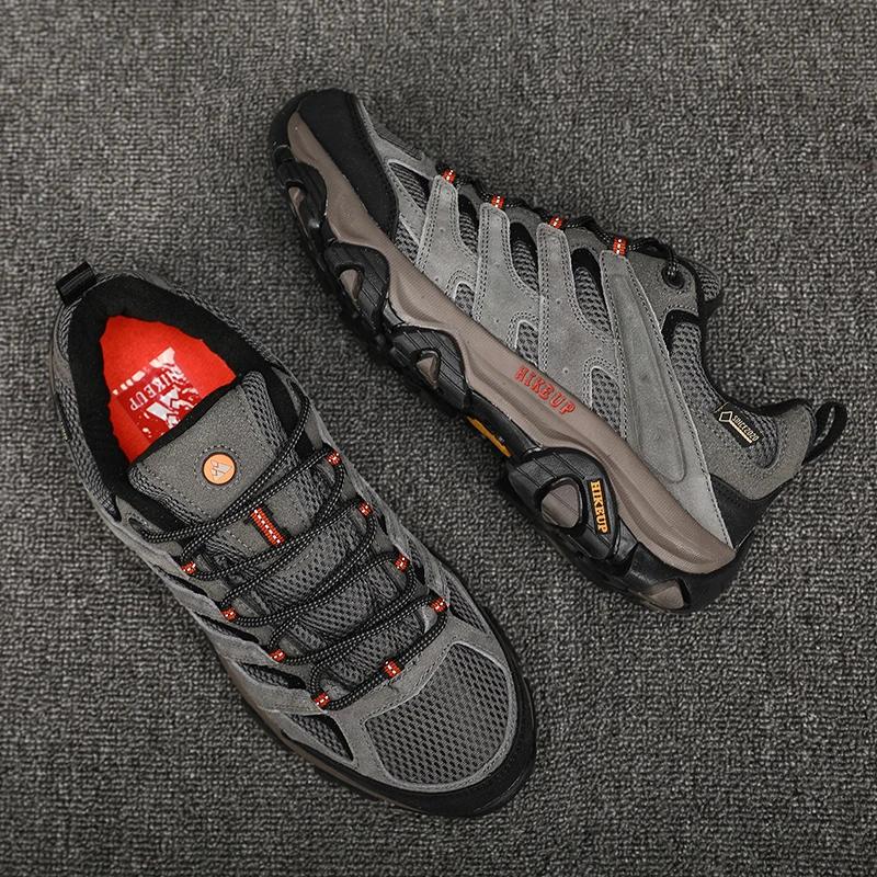 HIKEUP chaussures de randonnée hommes concepteur escalade Trekking baskets pour hommes en cuir Sport