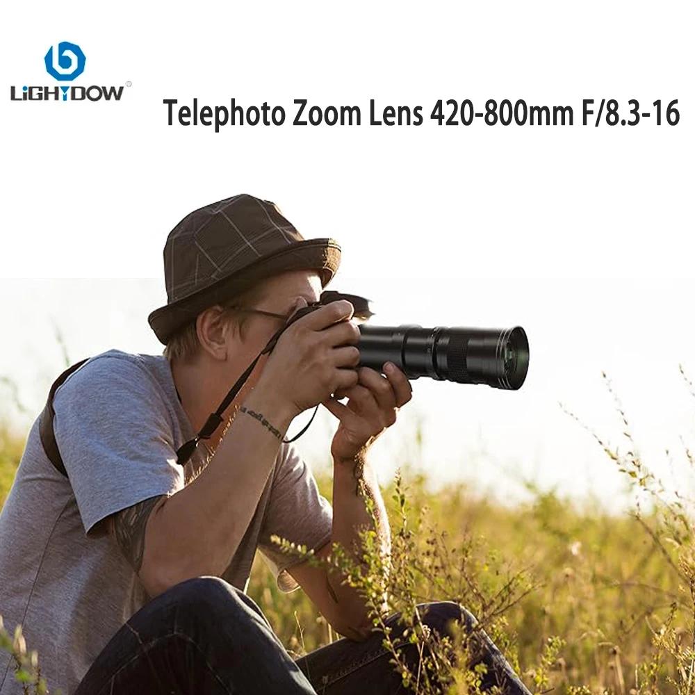 Lightdow 420-800mm f/8.3-f16 téléobjectif manuel Zoom pour appareils photo reflex numériques Canon E