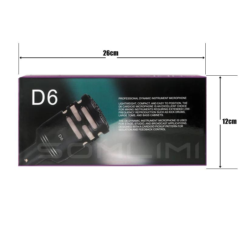 SOMLIMI D6 tambour Microphone Instrument coup de pied basse Microphone dynamique basse caisse claire