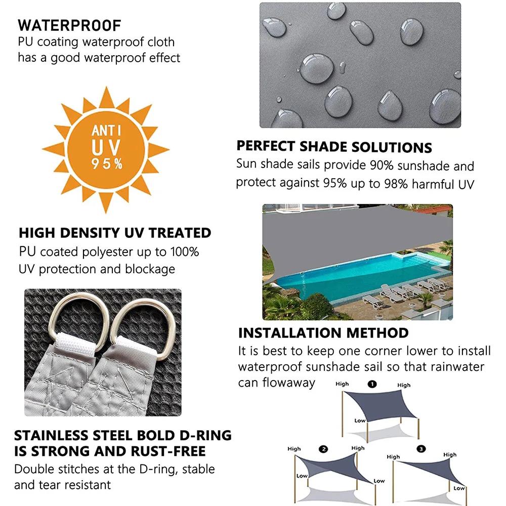 Abri solaire étanche Triangle pare-soleil Protection couverture extérieure jardin Patio piscine ombr