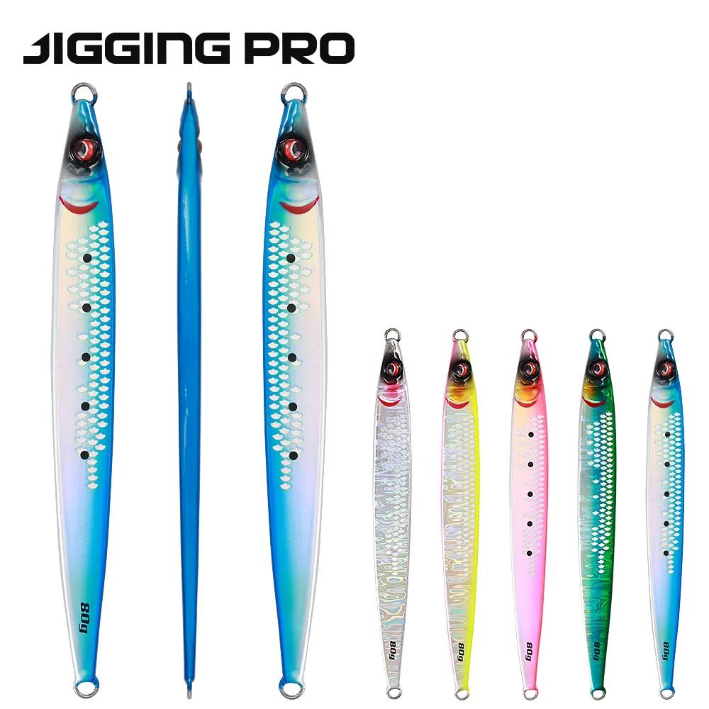 JIGGINGPRO 40g 60g 80g 100g Leurre de pêche au jigging Sardine Slider avec revêtement UV, Jig métall