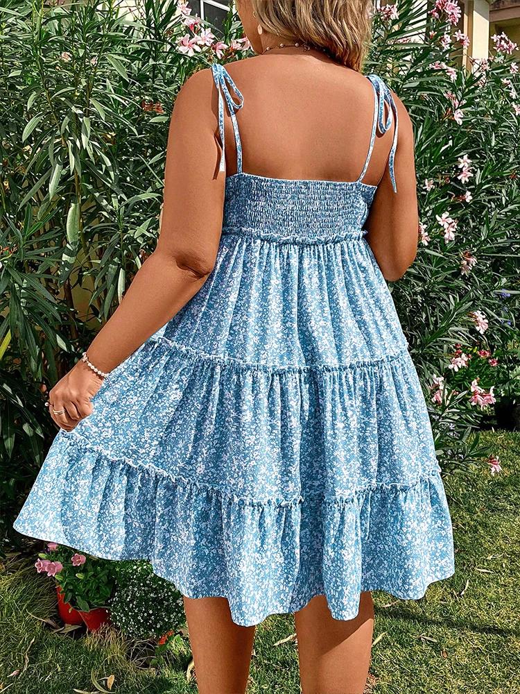 Mini robe florale grande taille pour femmes, demi-moulante, manches courtes, écharpe d'été, conforta