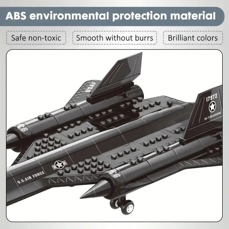 Blocs de construction d'espace d'avion de reconnaissance Blackbird militaire SR-71, jouet d'assembla