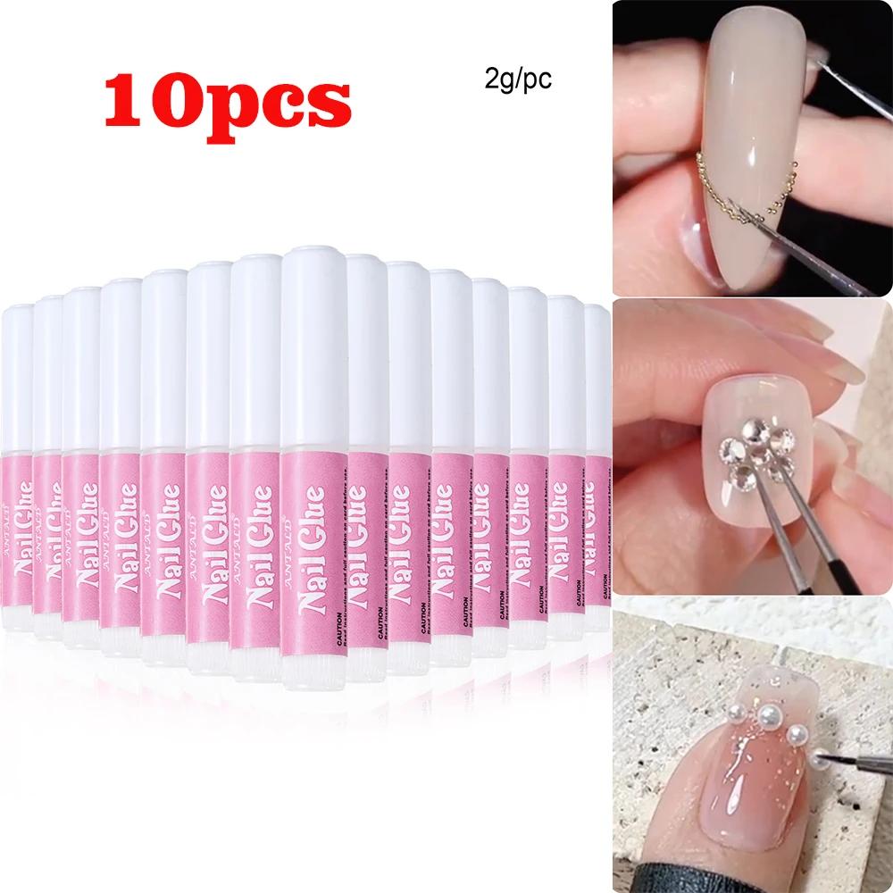 Colle acrylique pour faux ongles, 2g, séchage rapide, pâte Gel collant, décorations de bijoux, colle
