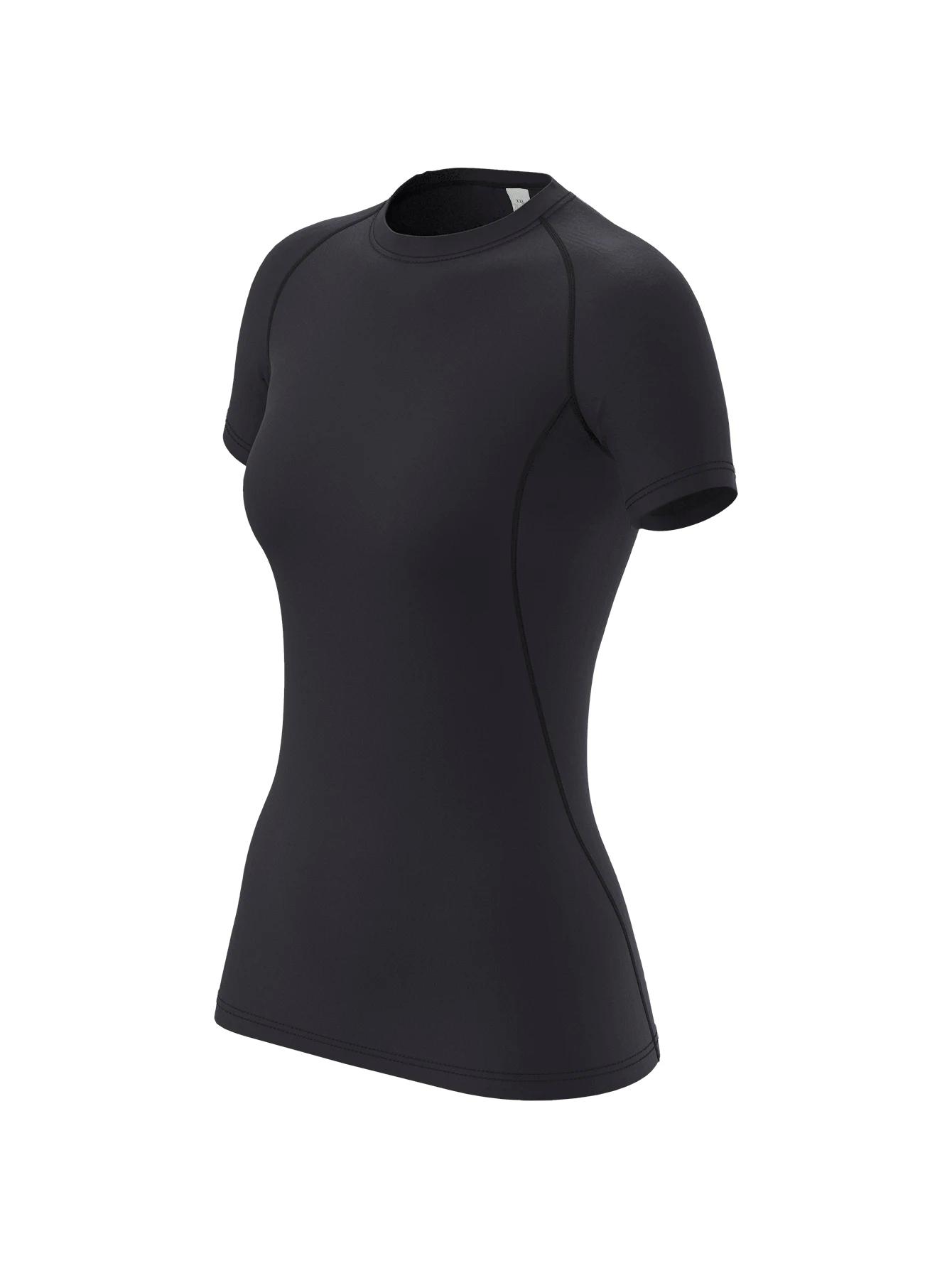 Chemise de compression pour femmes, T-shirt de sport à manches courtes, yoga, course à pied, entraîn